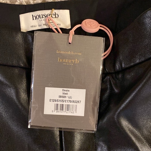 House of CB Black wide Straight Leg Pants size L NWT $195 - Picture 8 of 9